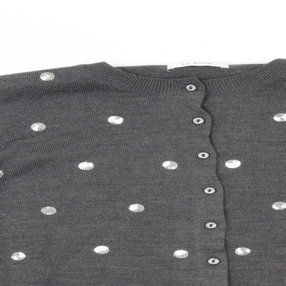 M&S Womens Grey   Cardigan Jumper Size 16