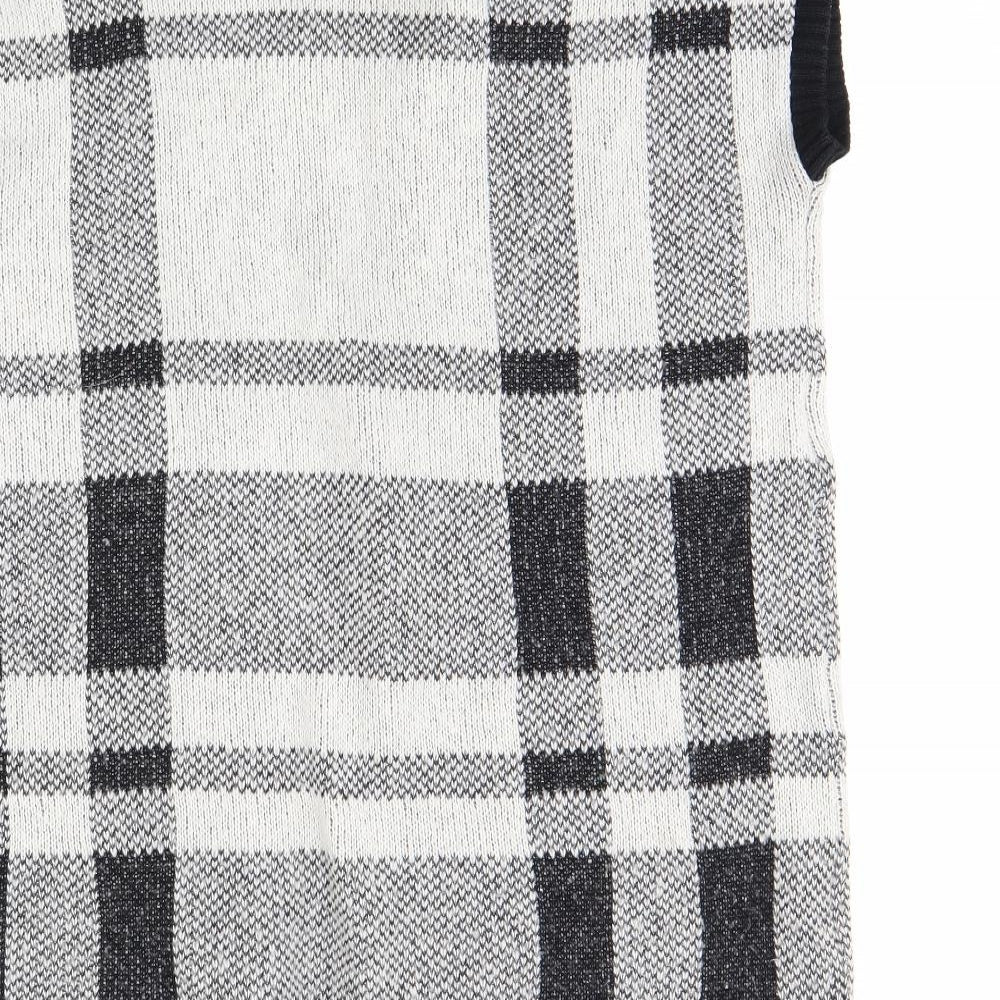 South Womens Grey Plaid  Vest Jumper Size 8