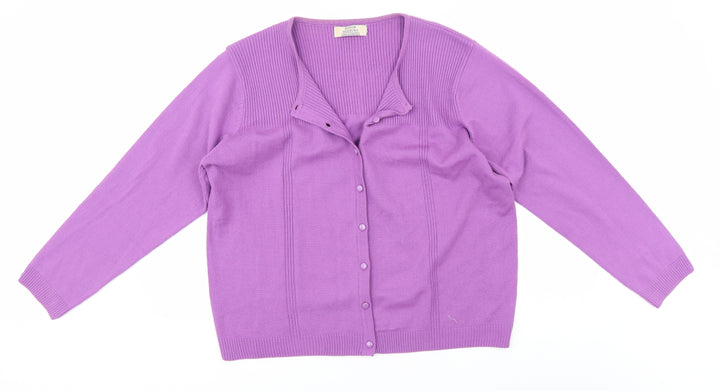 EWM Womens Purple Cardigan Jumper One Size