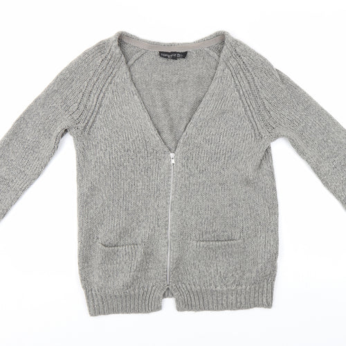 Topshop Womens Grey   Full Zip Jumper Size 8