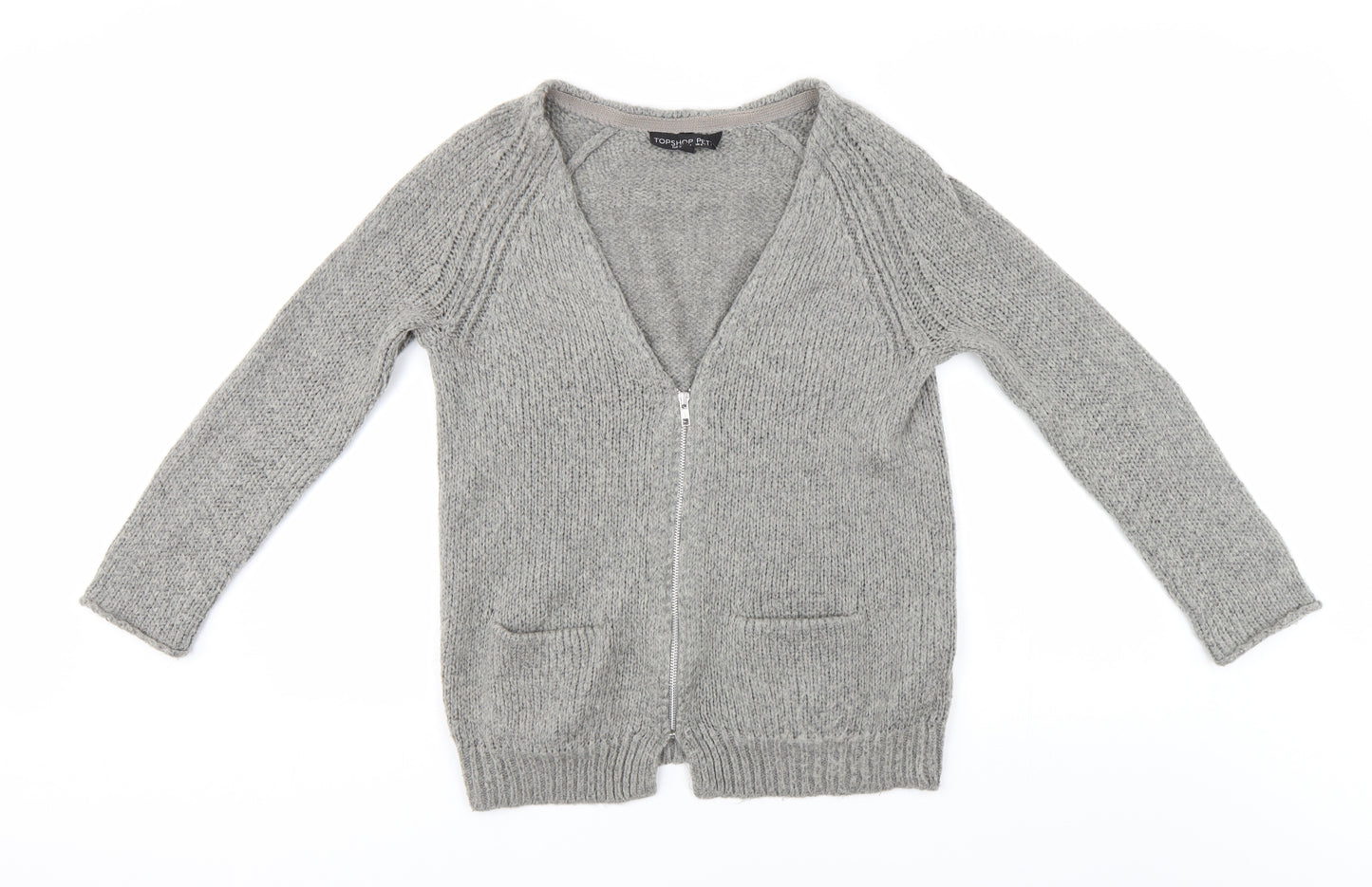 Topshop Womens Grey   Full Zip Jumper Size 8