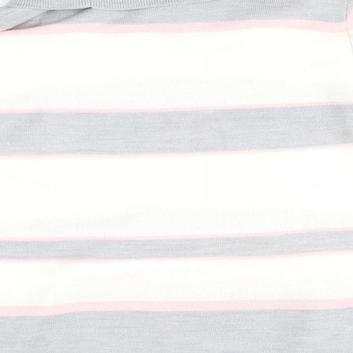 M&S Womens Grey Striped  Pullover Jumper Size 12