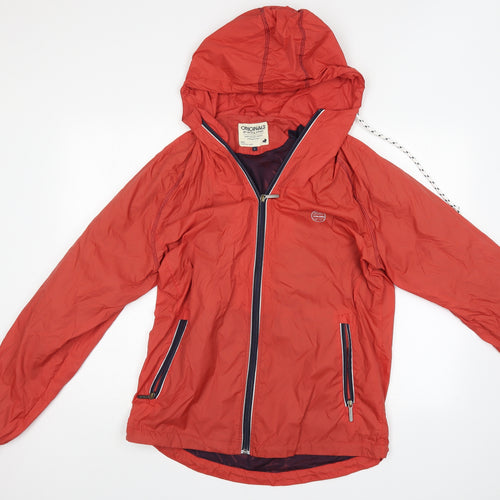 JACK & JONES Mens Orange   Rain Coat Jacket Size L