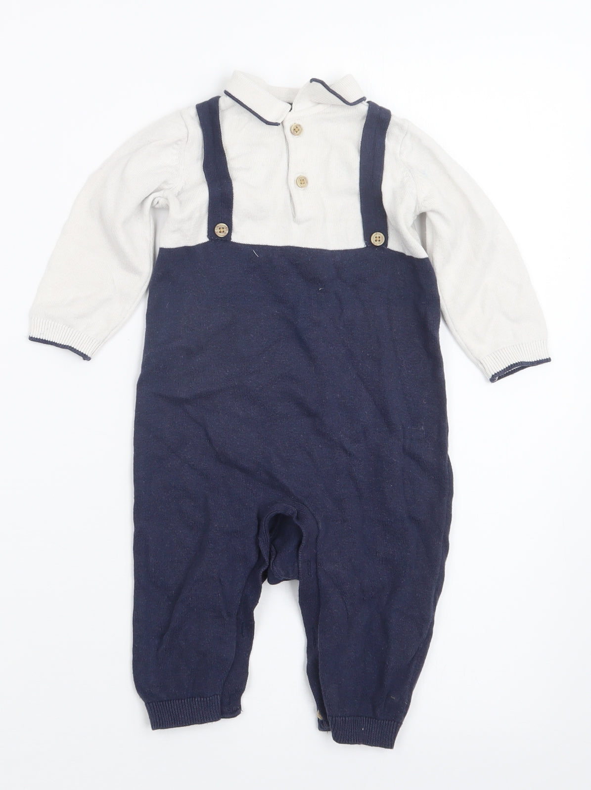 TU Boys Blue  Knit Coverall Outfit/Set Size 6-9 Months