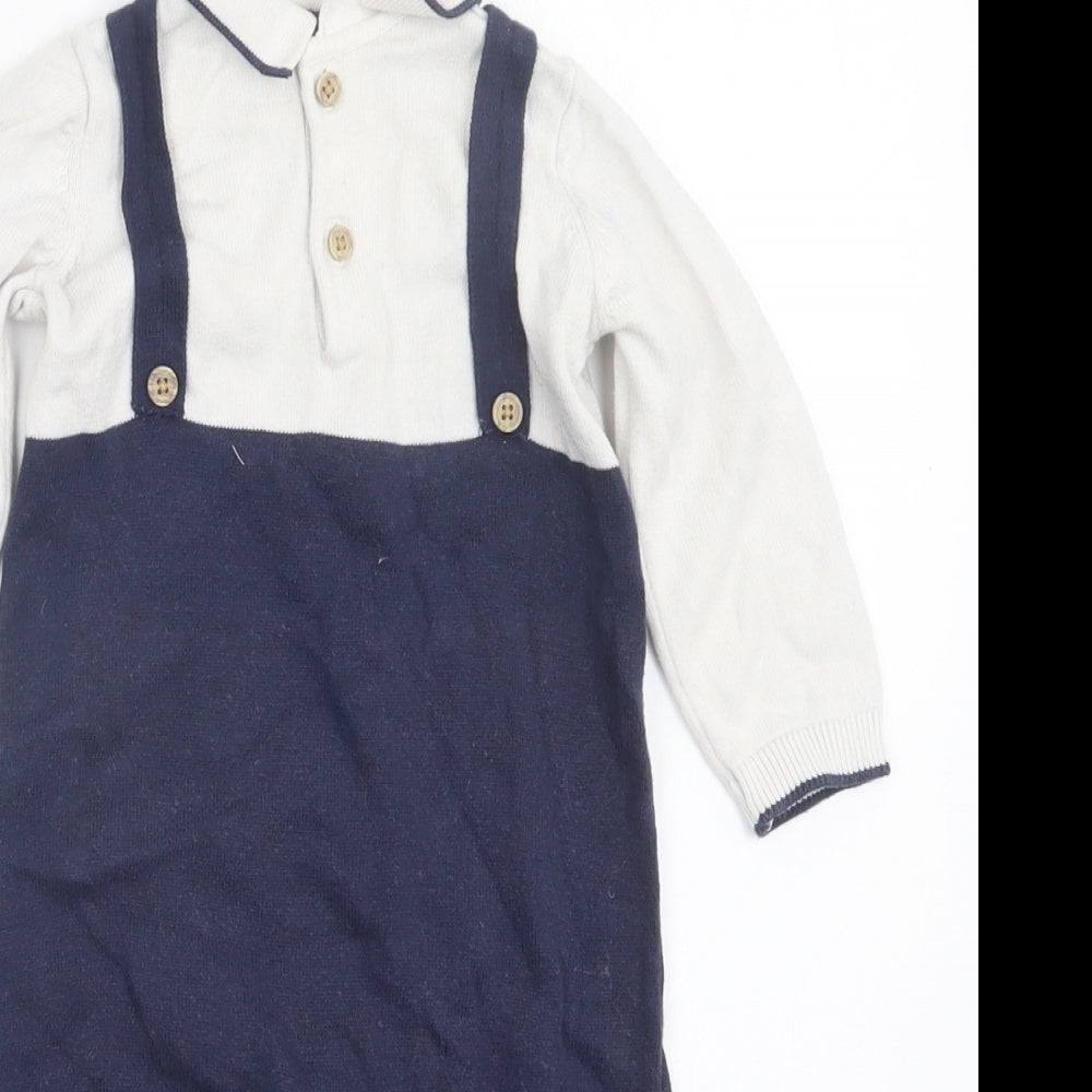 TU Boys Blue  Knit Coverall Outfit/Set Size 6-9 Months