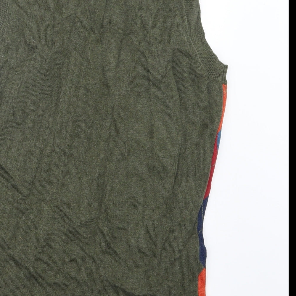 Oasis Womens Green Argyle/Diamond Knit Pullover Jumper Size 10