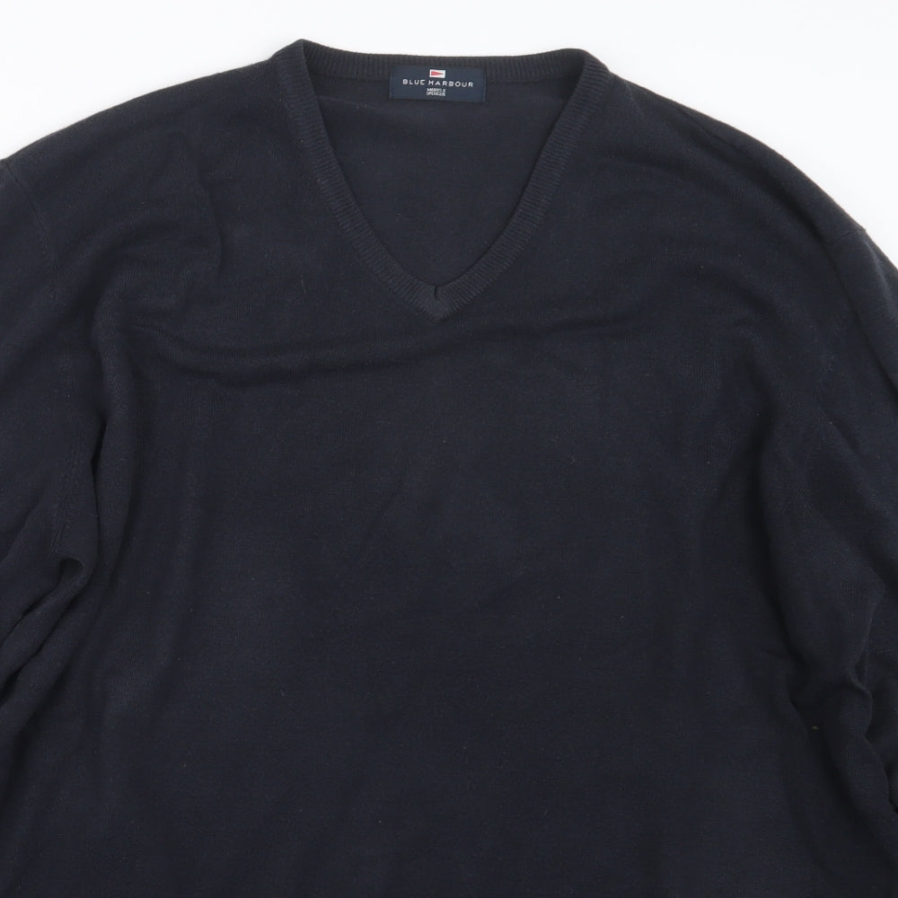 Blue Harbour Mens Black  Knit Pullover Jumper Size 2XL