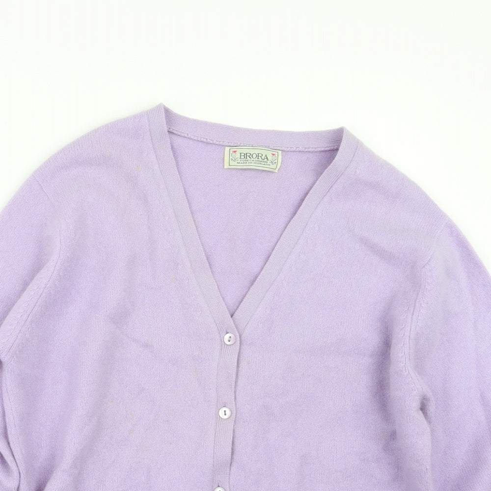Brora Womens Purple  Knit Cardigan Jumper Size 14