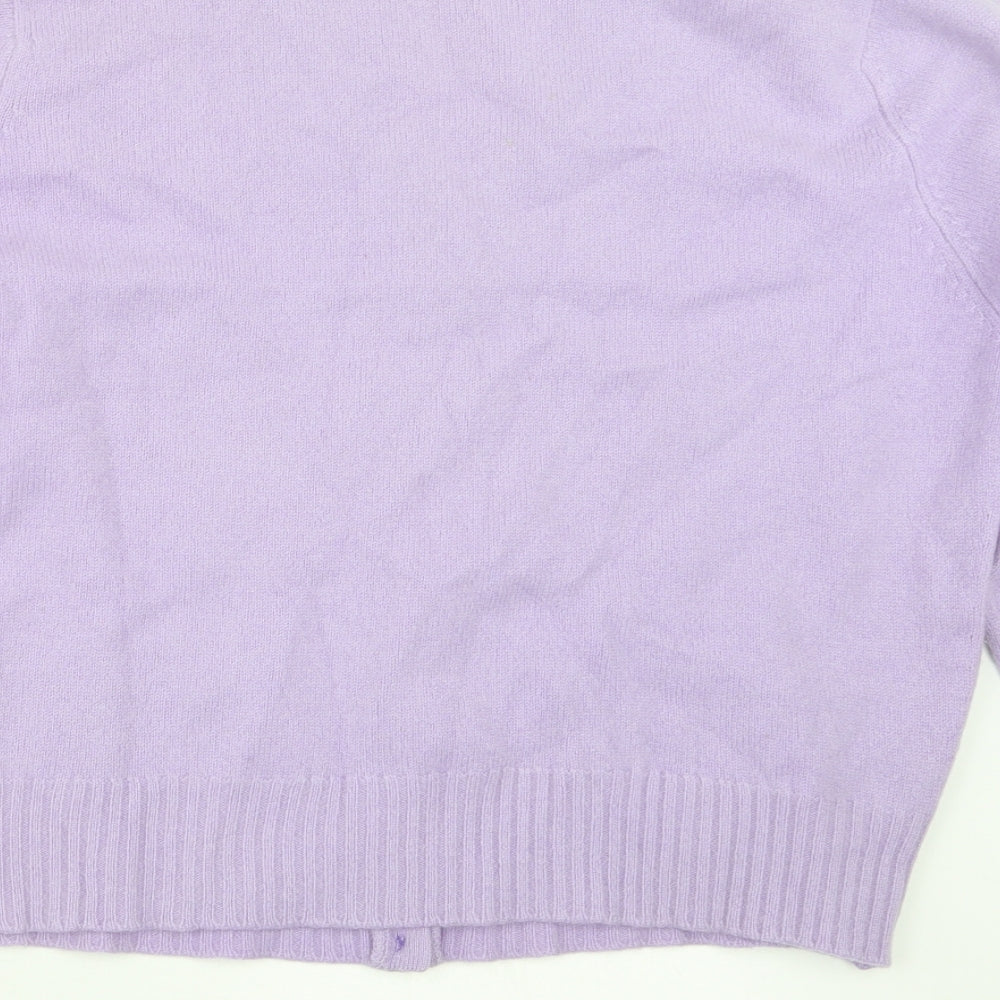 Brora Womens Purple  Knit Cardigan Jumper Size 14