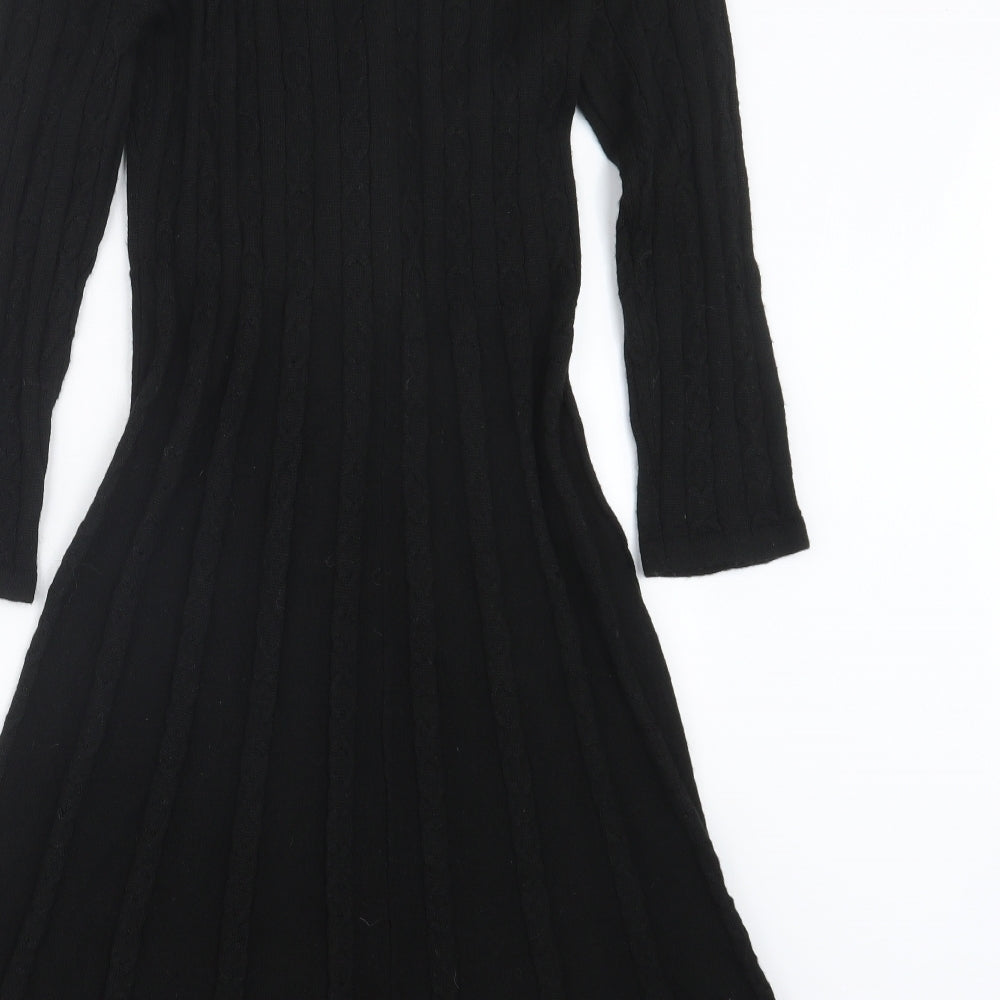 Monsoon Womens Black  Knit Cardigan Jumper Size 14