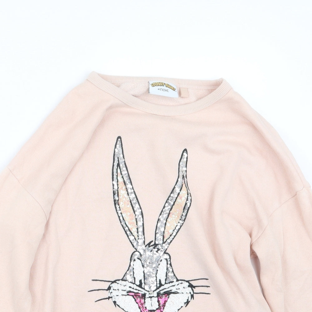 NEXT Girls Pink   Pullover Jumper Size 10 Years  - Looney Tunes
