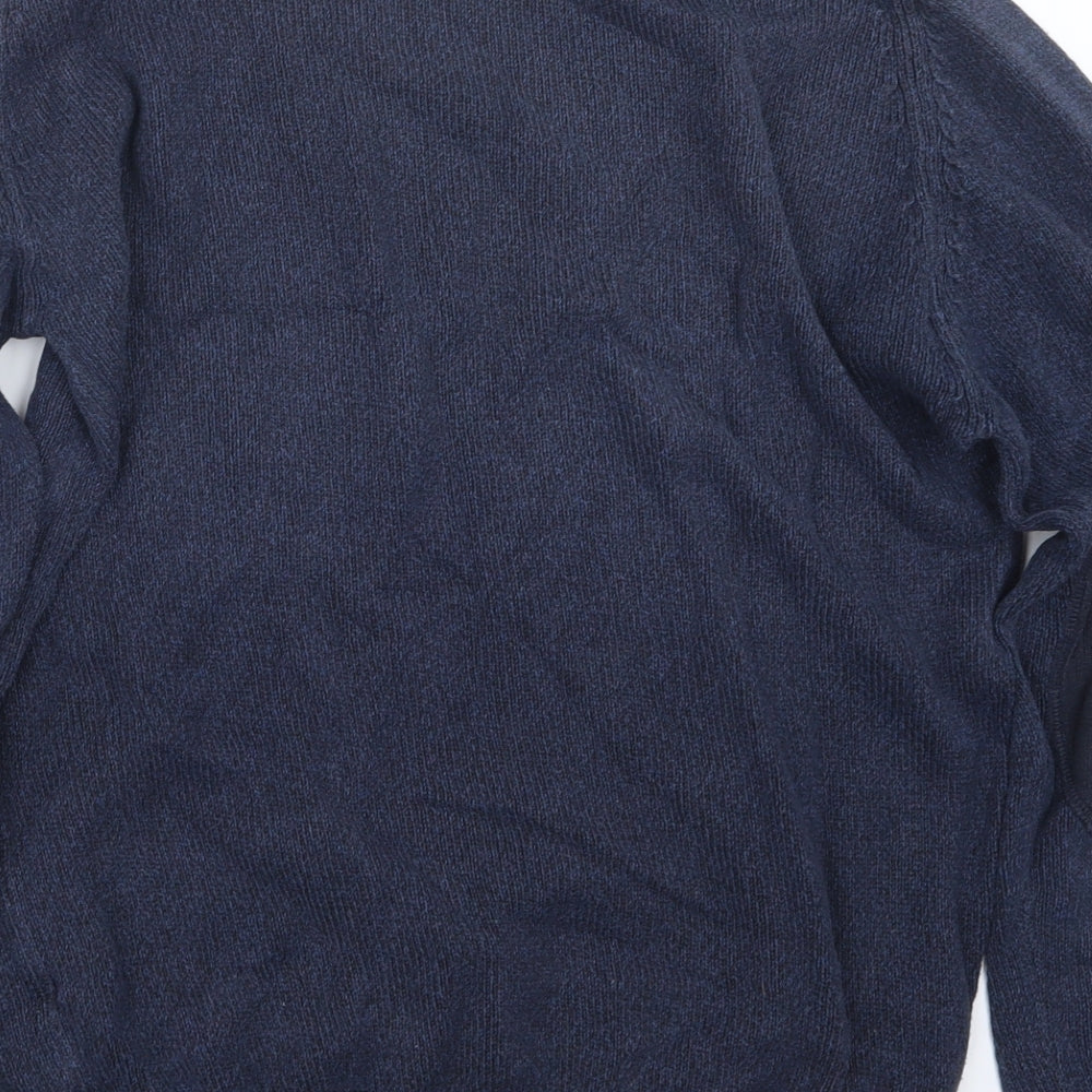 Easy Mens Blue  Knit Pullover Jumper Size S