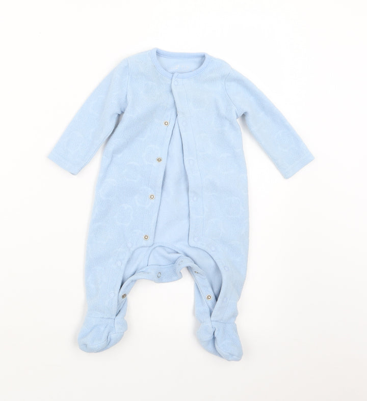 F&F Boys Blue Geometric Babydoll One Piece Size 0-3 Months