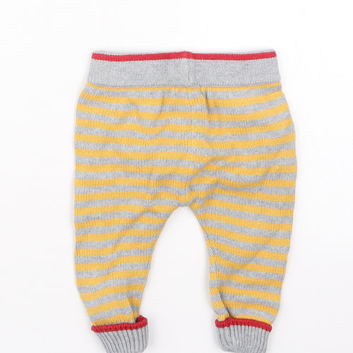 Monsoon Boys Yellow Striped Knit Capri Trousers Size 0-3 Months