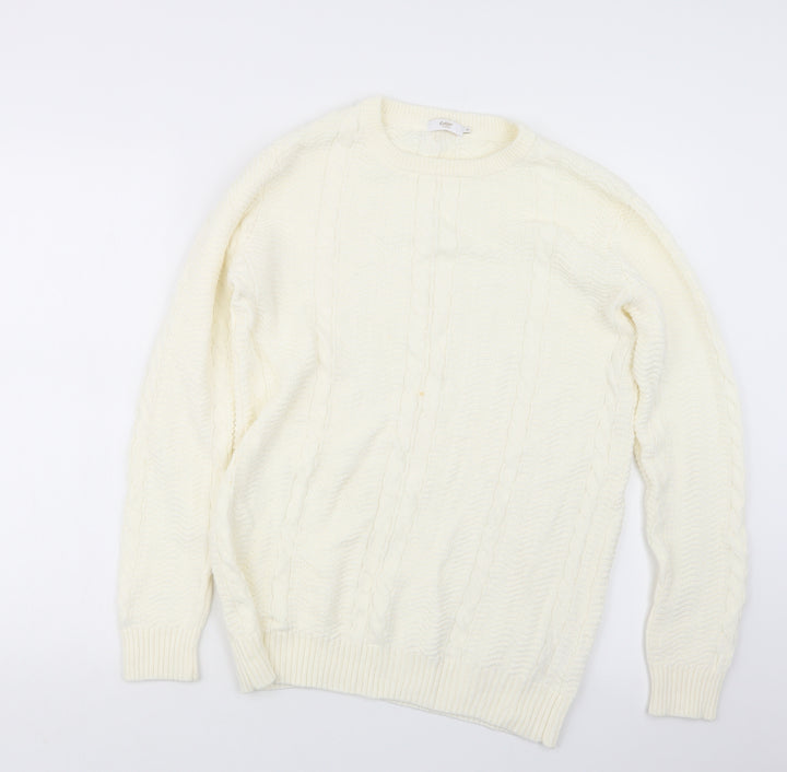 Cotton Traders Womens Ivory Knit Pullover Jumper Size M