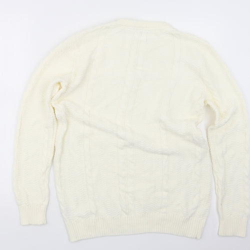 Cotton Traders Womens Ivory  Knit Pullover Jumper Size M