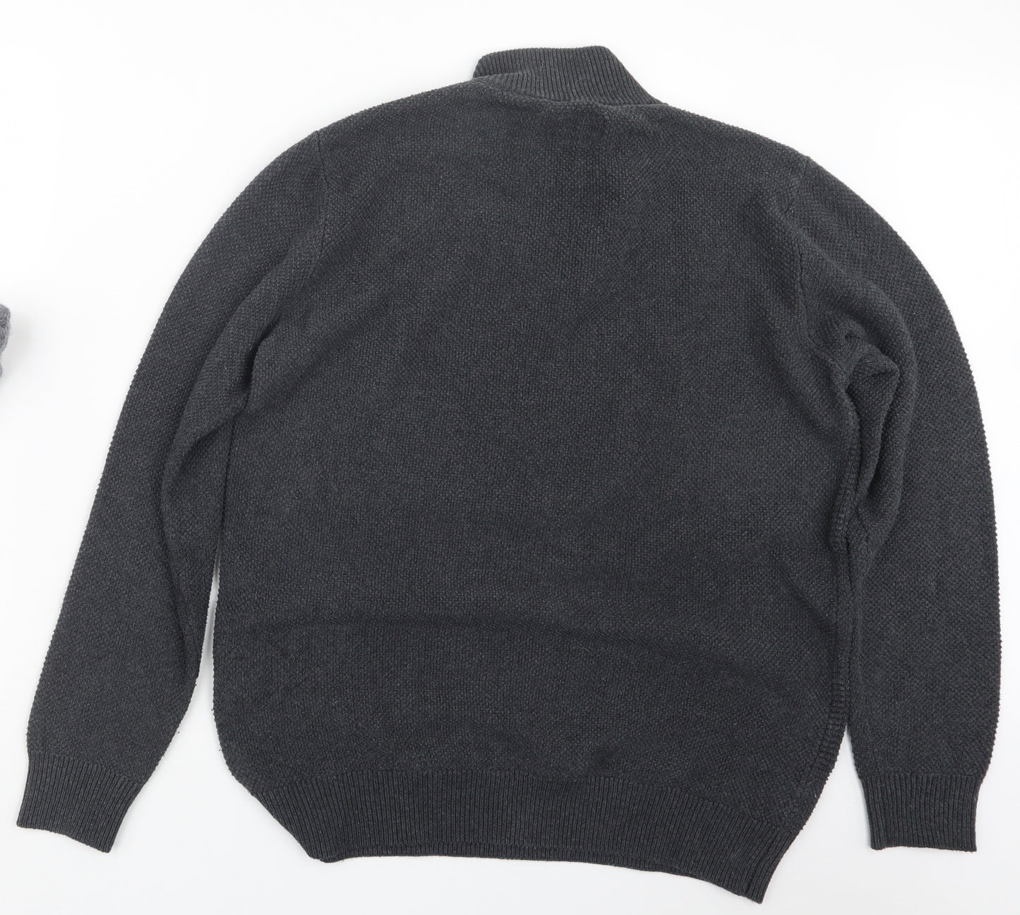 Harvey & Jones Mens Grey  Knit Pullover Jumper Size L