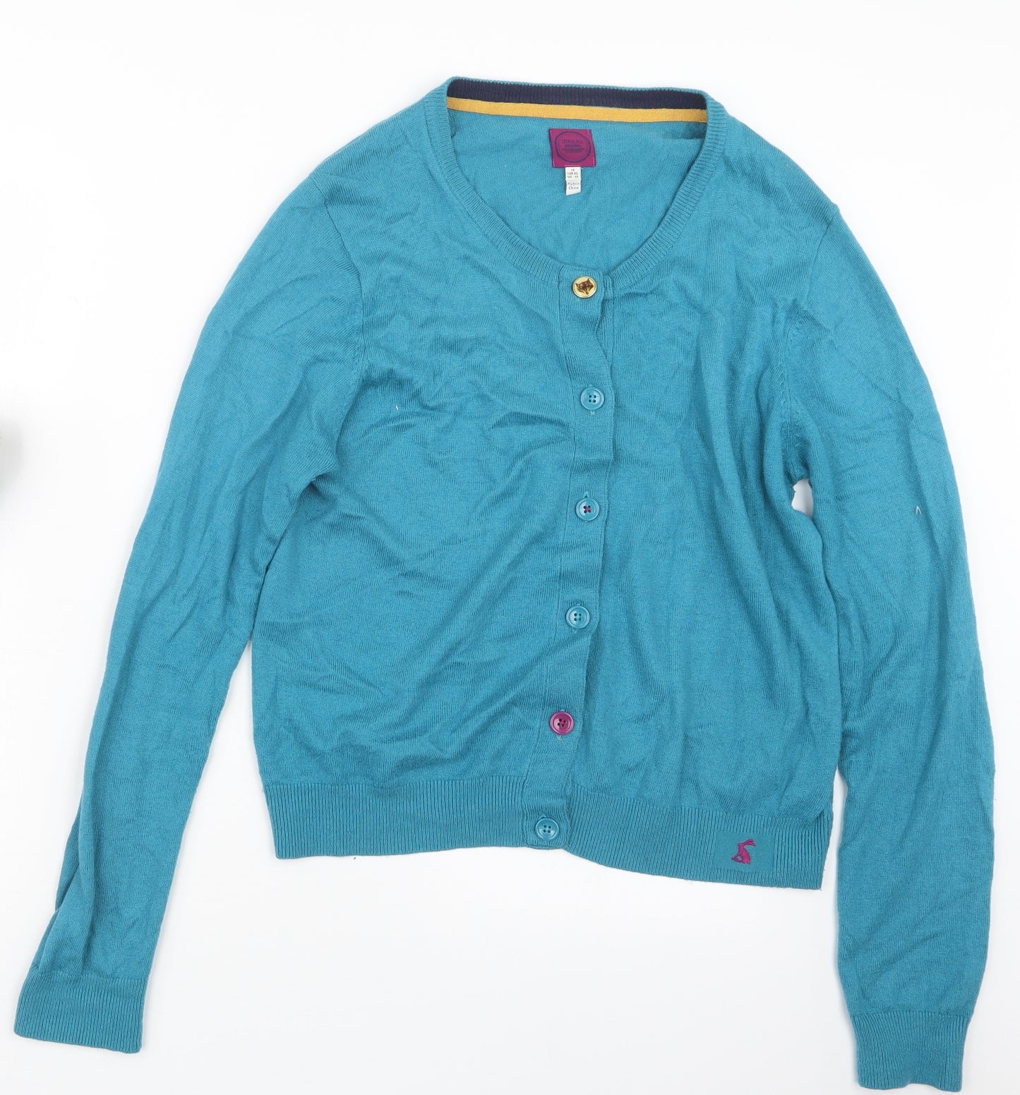 Joules Womens Blue  Knit Cardigan Jumper Size 16
