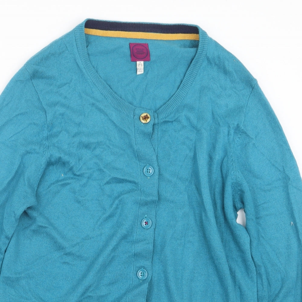 Joules Womens Blue  Knit Cardigan Jumper Size 16