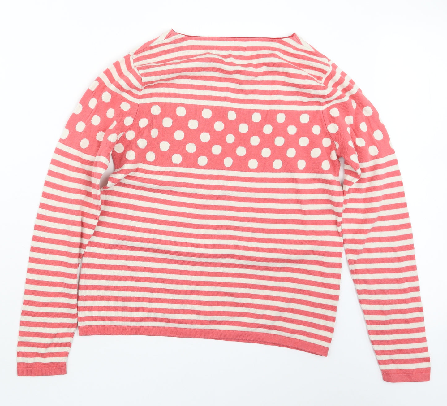Dickins & Jones Womens Pink Striped Knit Pullover Jumper Size L