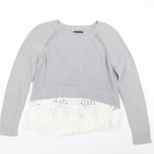 American Eagle Outfitters Womens Grey  Knit Pullover Jumper Size S