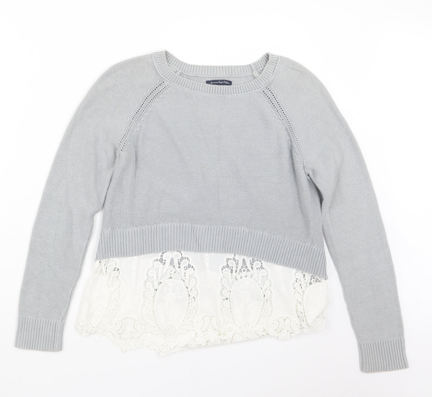 American Eagle Outfitters Womens Grey  Knit Pullover Jumper Size S