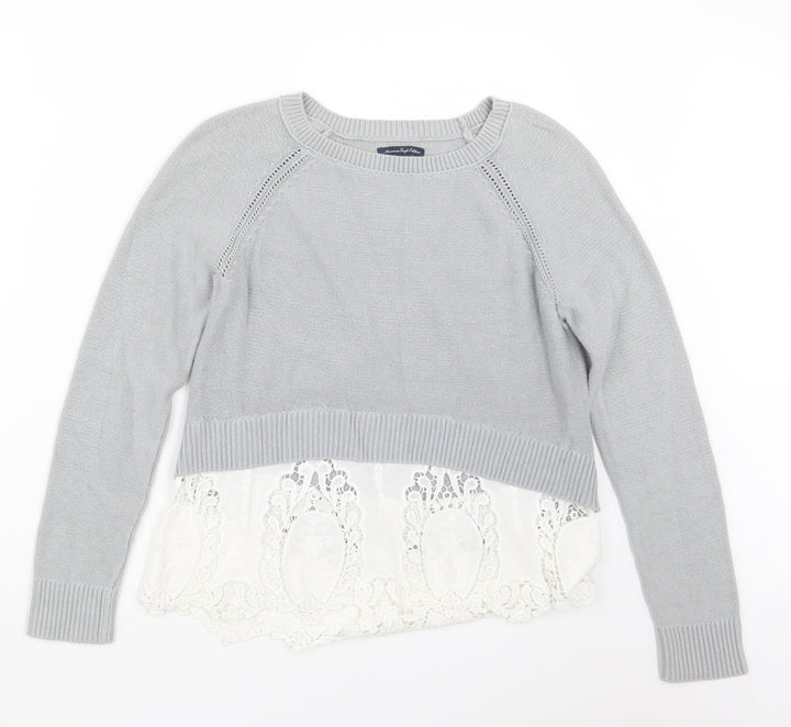 American Eagle Outfitters Womens Grey  Knit Pullover Jumper Size S