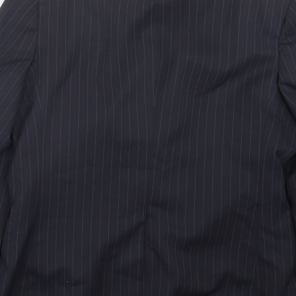 George Mens Black Striped  Jacket Suit Jacket Size 36
