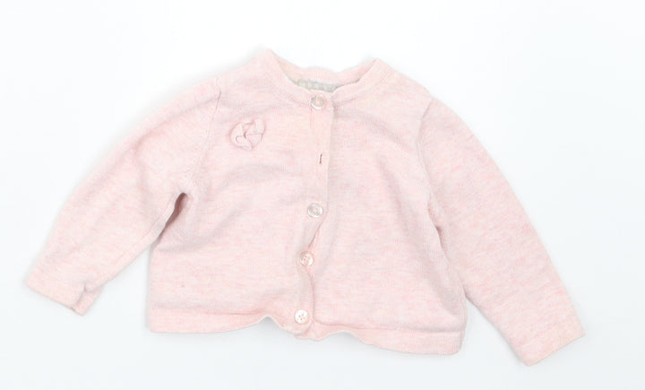 Earlydays Girls Pink Knit Cardigan Jumper Size 0-3 Months
