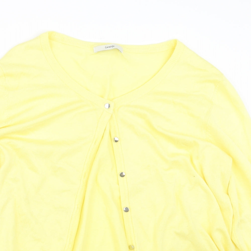 George Womens Yellow  Knit Cardigan Jumper Size 20