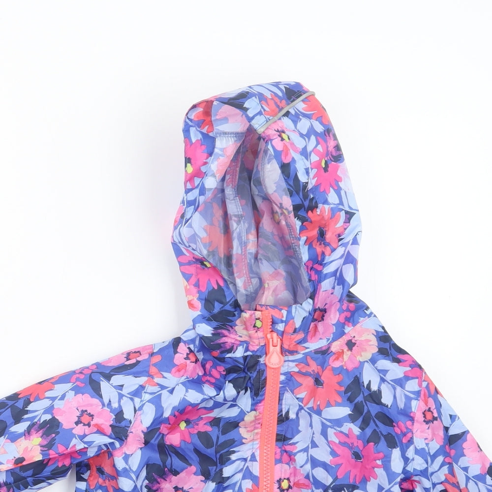 Joules Girls Purple Geometric  Jacket  Size 3 Years