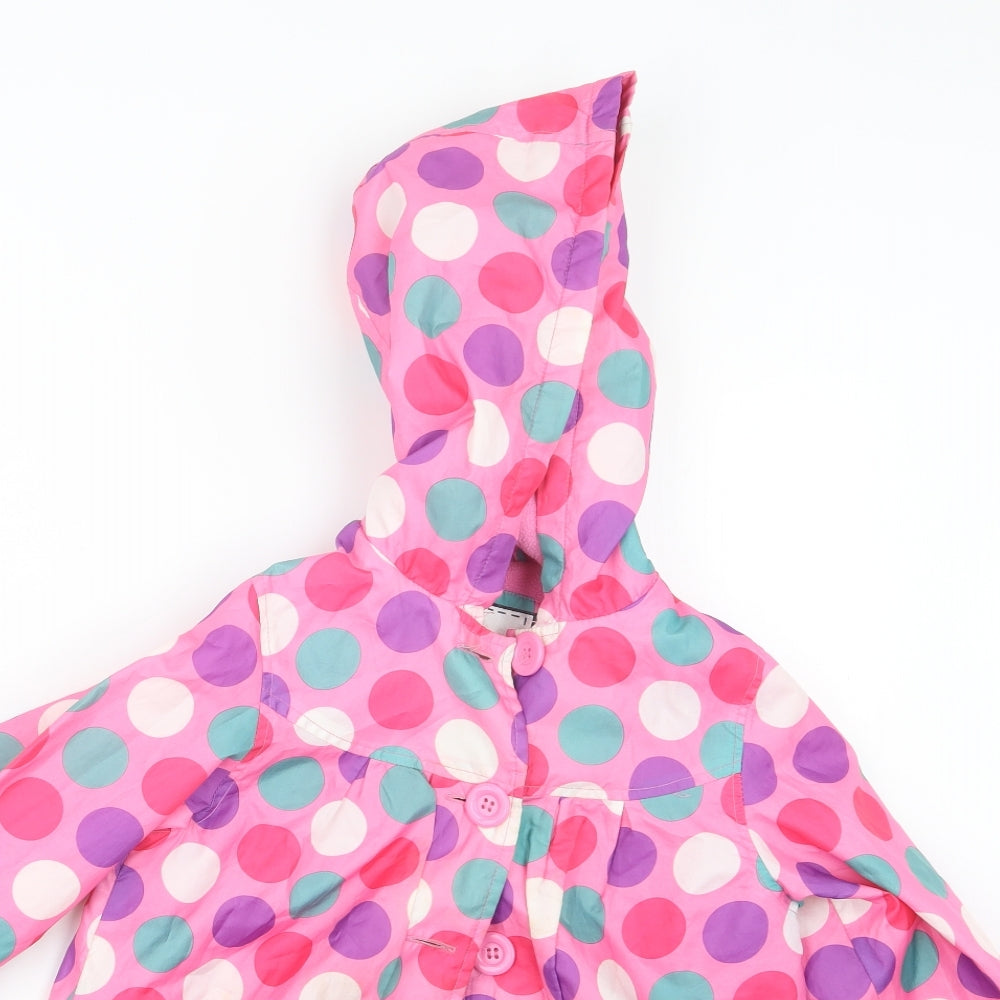 Mothercare Girls Pink Polka Dot  Jacket Coat Size 6-7 Years