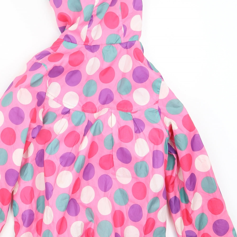 Mothercare Girls Pink Polka Dot  Jacket Coat Size 6-7 Years