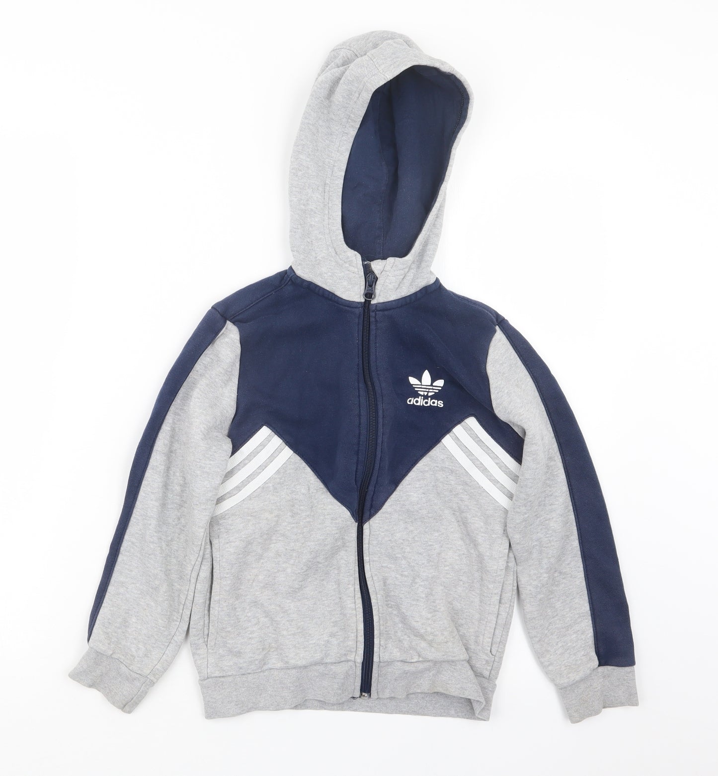 adidas Boys Grey   Full Zip Hoodie Size 7-8 Years
