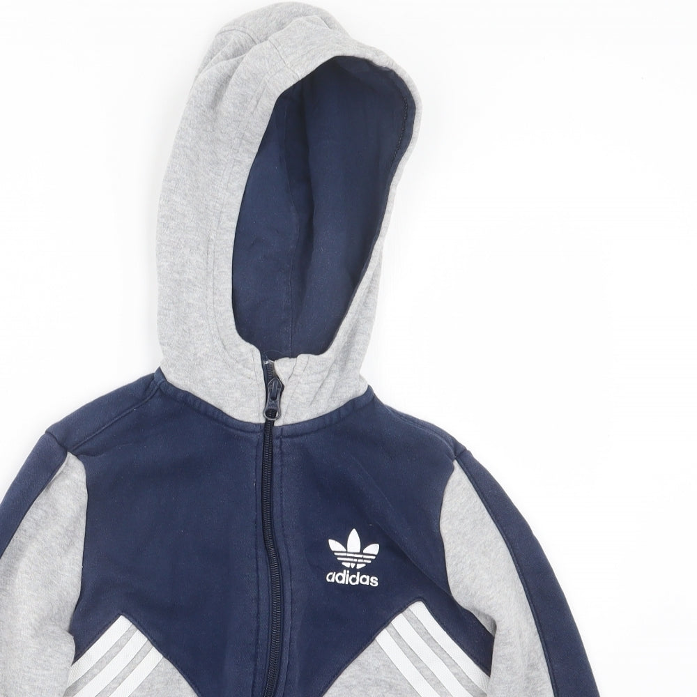 adidas Boys Grey   Full Zip Hoodie Size 7-8 Years