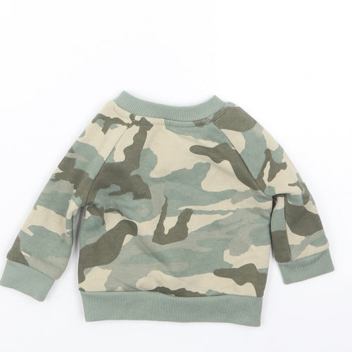 Primark Boys Green Camouflage  Pullover Jumper Size 0-3 Months