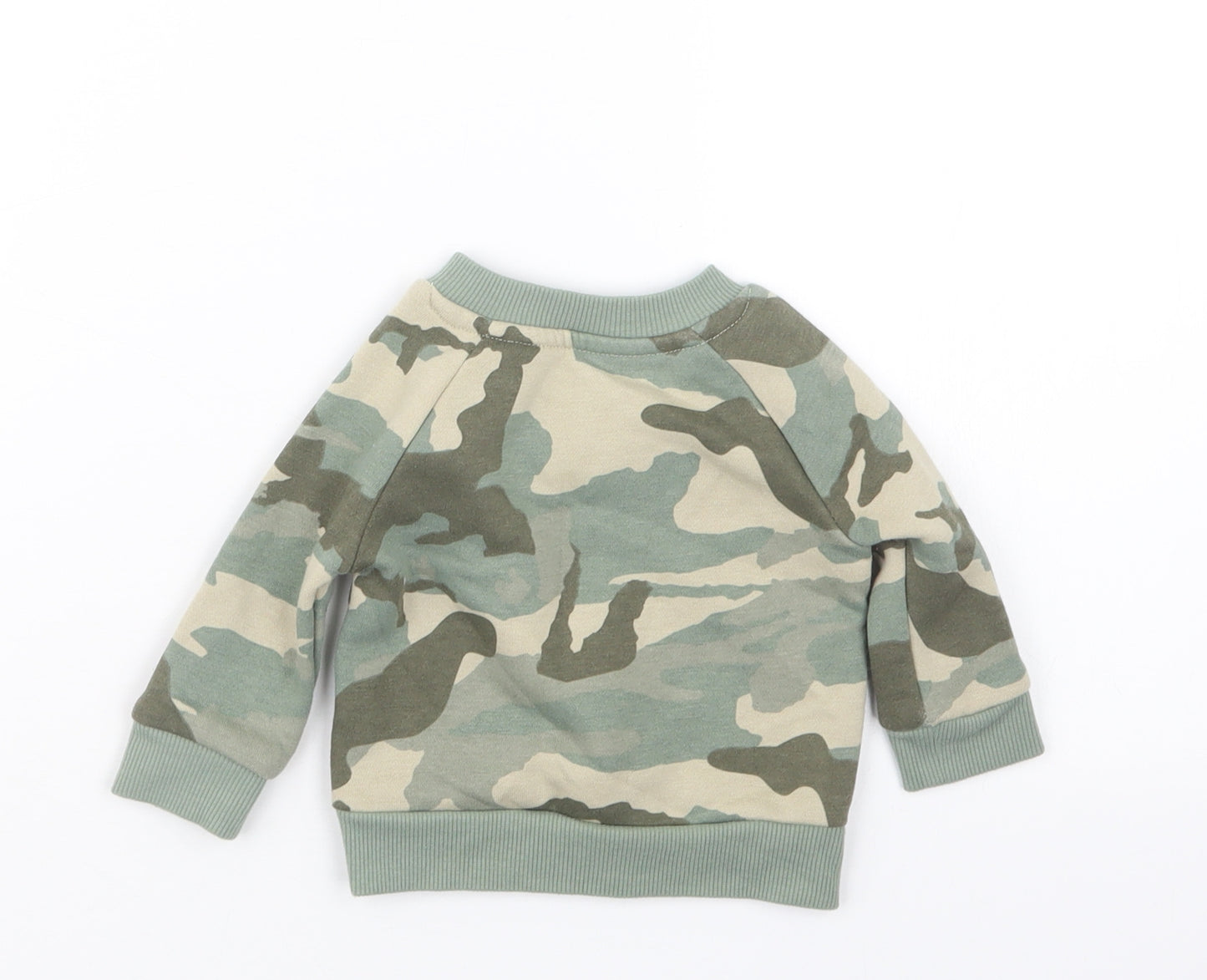 Primark Boys Green Camouflage  Pullover Jumper Size 0-3 Months