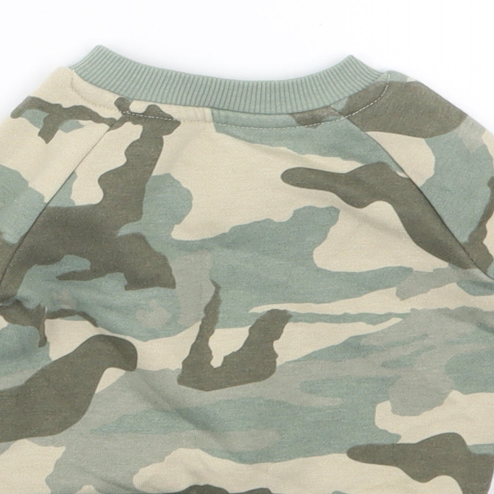 Primark Boys Green Camouflage  Pullover Jumper Size 0-3 Months