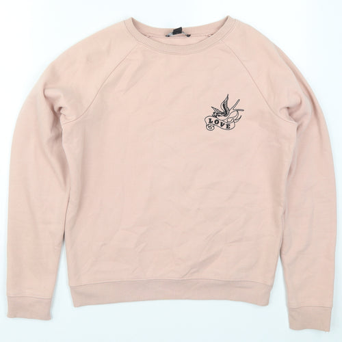 New Look Womens Pink   Pullover Sweatshirt Size 10  - Love