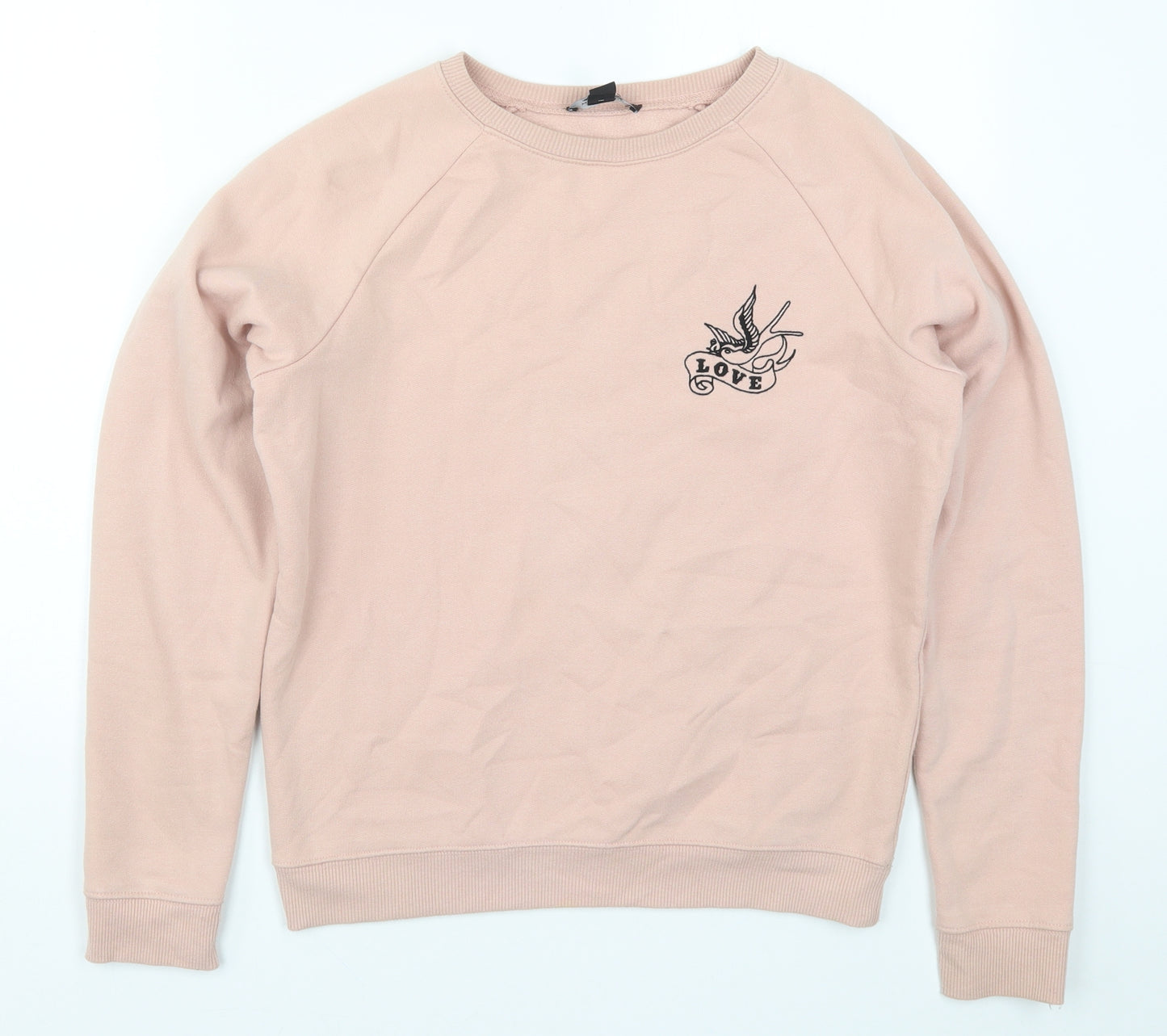 New Look Womens Pink   Pullover Sweatshirt Size 10  - Love