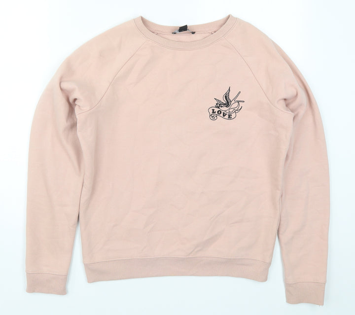 New Look Womens Pink   Pullover Sweatshirt Size 10  - Love