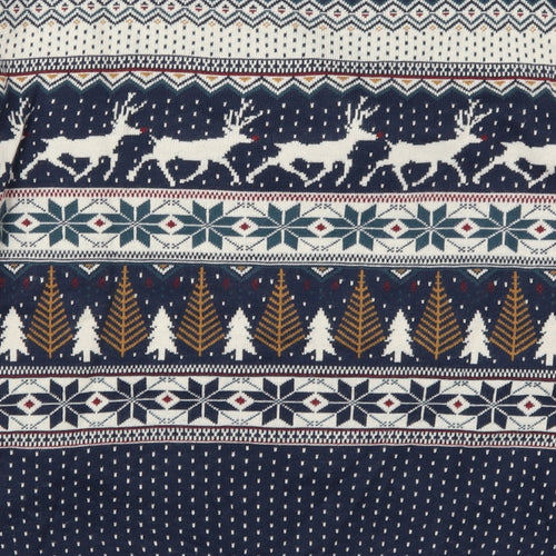 NEXT Mens Blue Geometric Knit Pullover Jumper Size XL  - Christmas