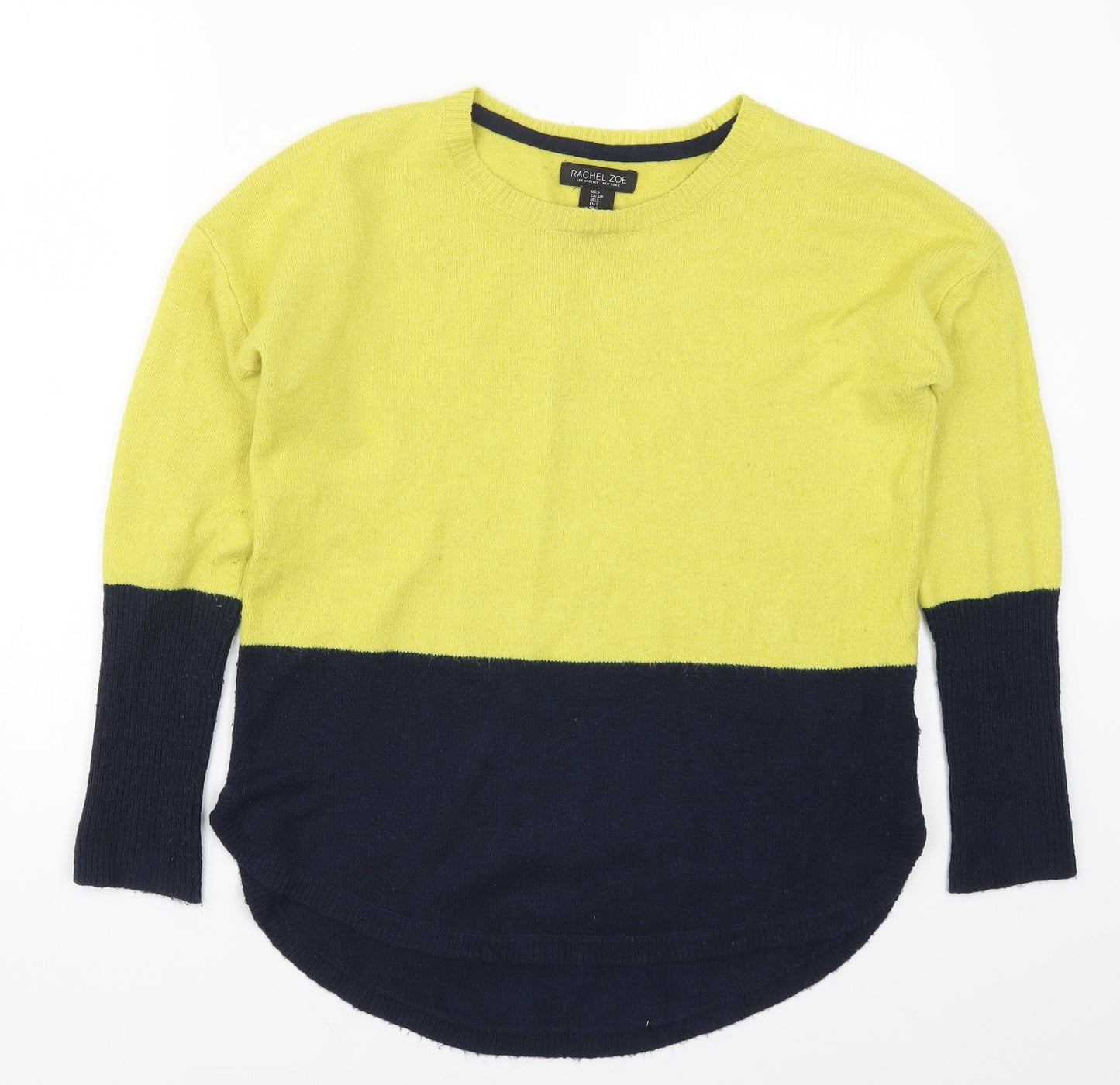 Rachel Zoe Womens Yellow  Knit Pullover Jumper Size 12  - Colour Block