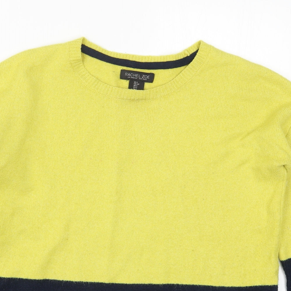 Rachel Zoe Womens Yellow  Knit Pullover Jumper Size 12  - Colour Block
