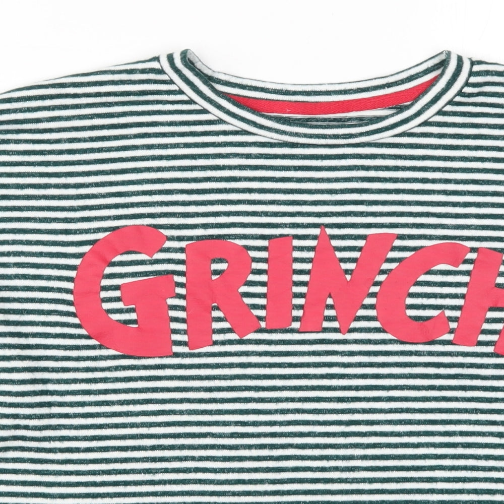 Primark Womens Green Striped  Top Pyjama Top Size 12  - Grinch