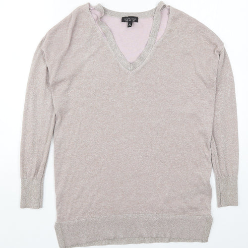 Topshop Womens Pink  Knit Pullover Jumper Size 6