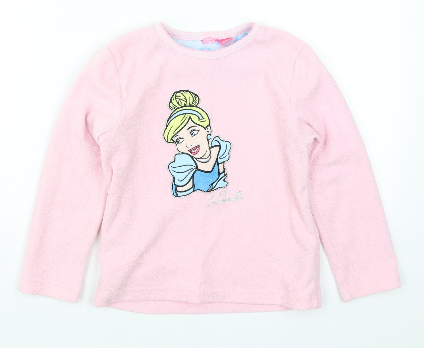 Preworn Girls Pink Solid  Top Pyjama Top Size 6-7 Years  - Cinderella