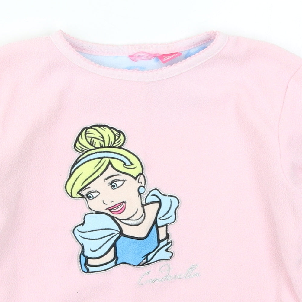 Preworn Girls Pink Solid  Top Pyjama Top Size 6-7 Years  - Cinderella