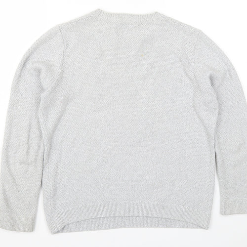 Topman Mens Grey  Knit Pullover Jumper Size S