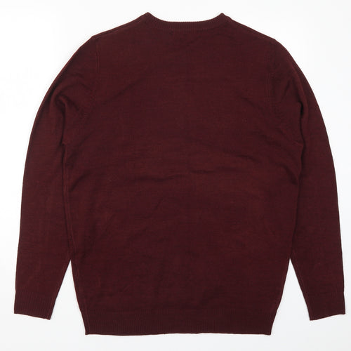 Avenue Mens Red  Knit Pullover Jumper Size M  - Reinbeer